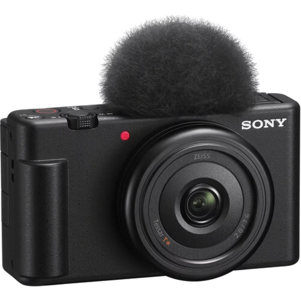Sony ZV-1F Vlogging Camera | Black Bundle with Sony Vlogger Accessory Kit + K&M Camera Cleaning Cloth + Precision Design Camera Cleaning Kit (4 Items)