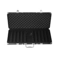 Hellery Chip Suitcase Box Aluminum Alloy Thicken High Capacity Solid Carrying Case Black