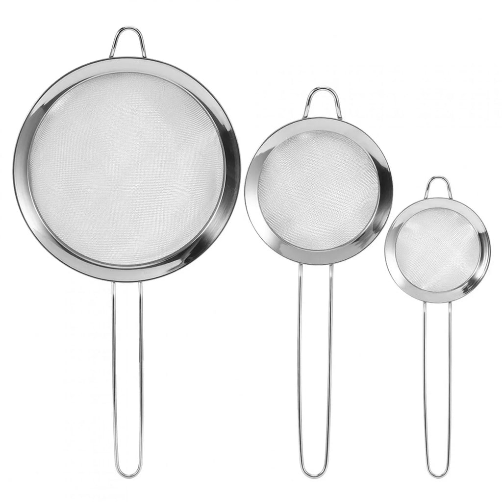 Dekaim Mesh Filter 3Pcs Stainless Steel Mesh Filter Strainer Flour Sieve Food Residue Filter Kitchen Supplies