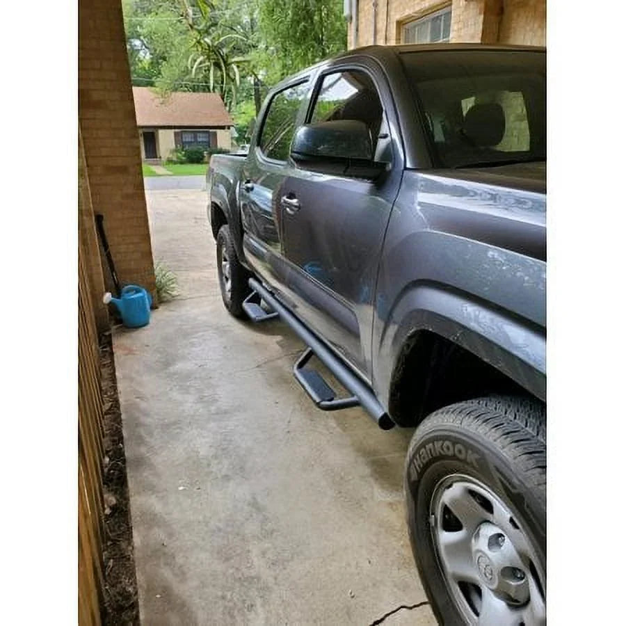 Kojem Side Steps Nerf Bars for 2005-2023 Toyota Tacoma Double/Crew Cab Matte Black Running Board Hoop Bar Door Dropped Steps