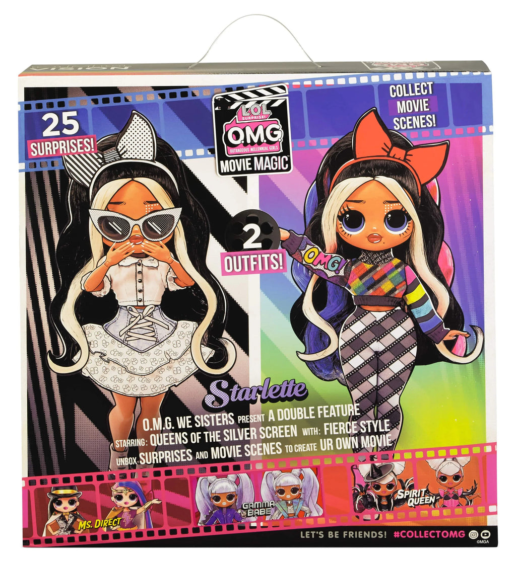 LOL Surprise OMG Movie Magic™ Starlette Fashion Doll With 25 Surprises Including 2 Fashion Outfits, 3D Glasses, Movie Playset - Toys for Girls Ages 4 5 6+