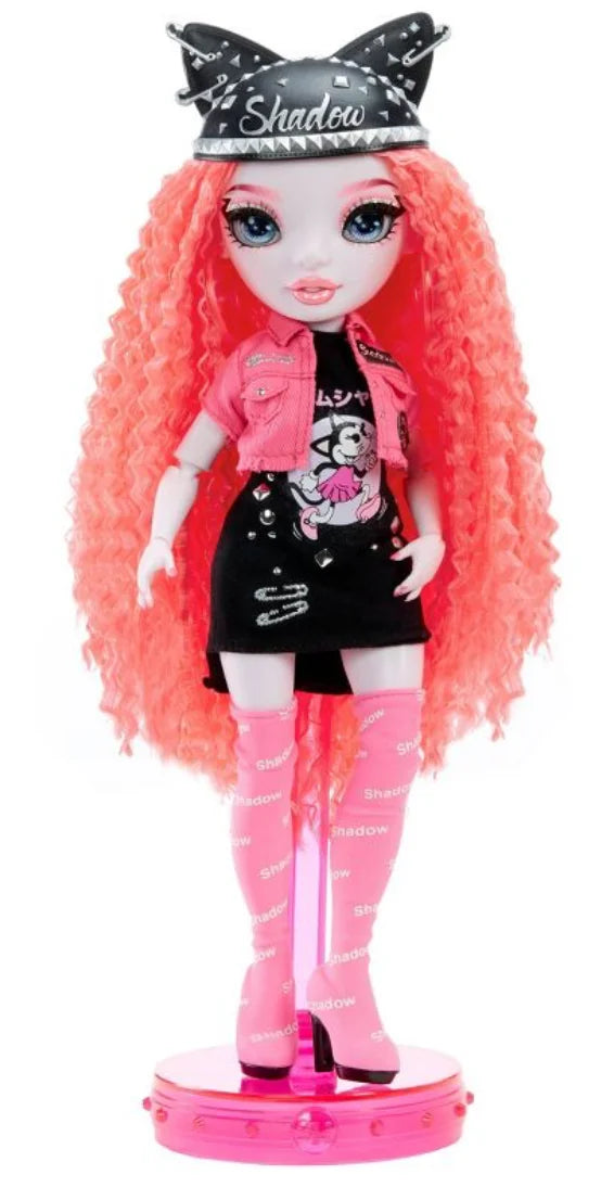 Rainbow Vision Shadow High Neon Shadow-Mara Pinkett (Neon Pink) Fashion Doll. 2 Designer Outfits Mix & Match Rock Band Accessories Playset, Excellent Gift for Kids 6-12 Years Old & Collectors