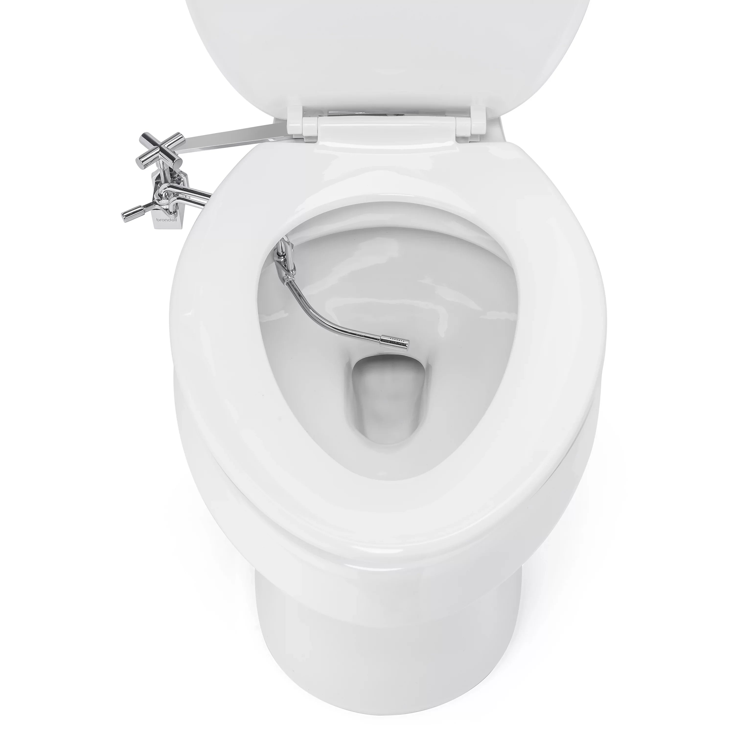 Brondell Side-Mounted All Metal Attachable Bidet with Adjustable Spray Wand, Ambient Temperature in Silver