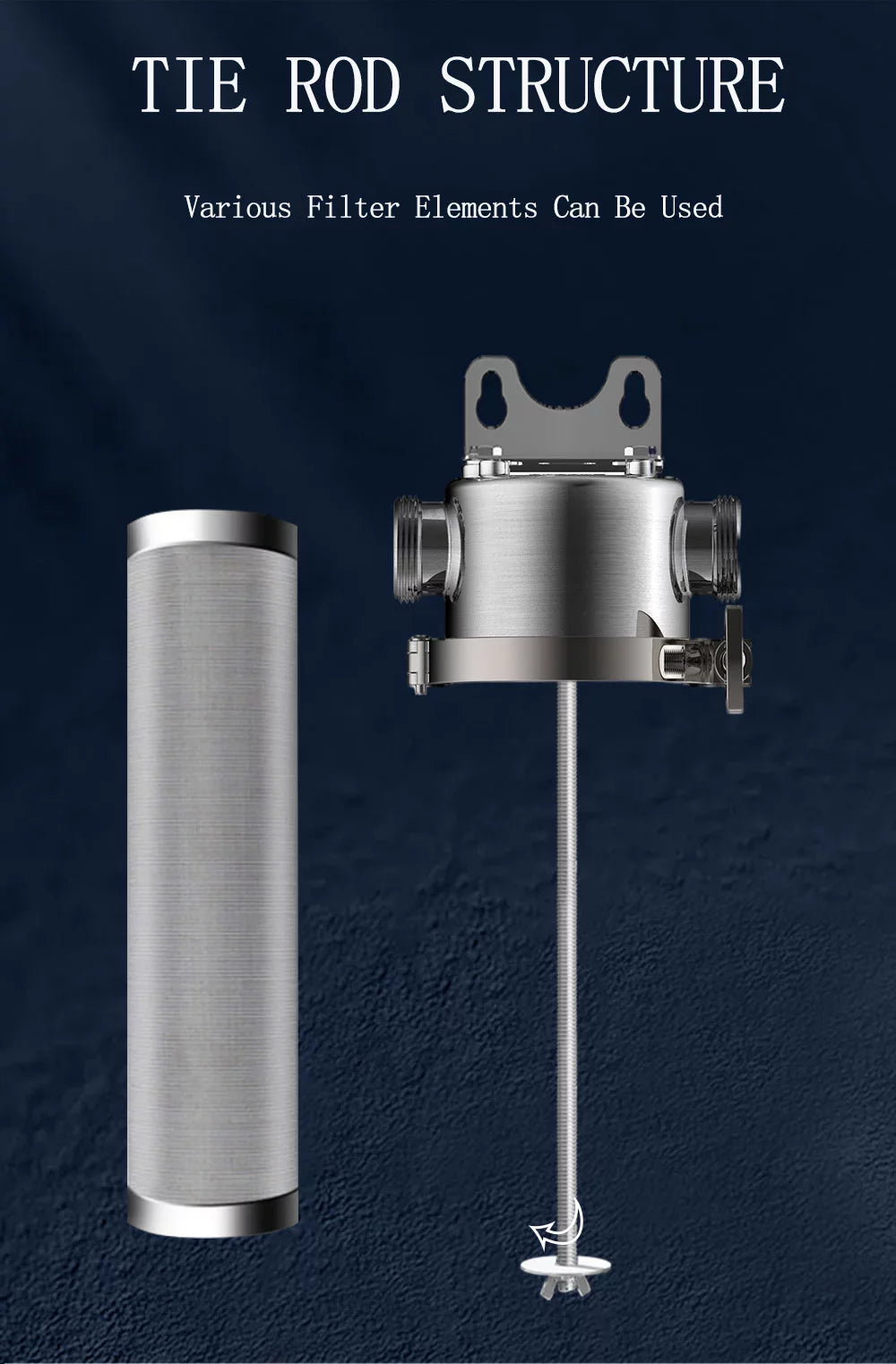 TECHTONGDA Front Water Filter Housing 10 inch Filter 1 inch NPT for Whole House Water Purification 304 Stainless Steel 8000L/h