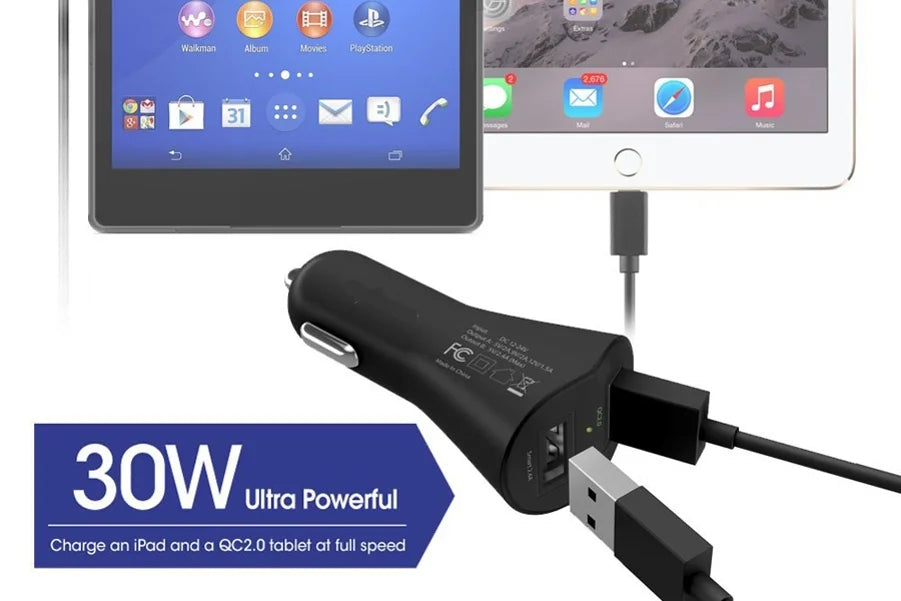 Windshield Dash Car Mount w 2-Port USB 30W Fast Charger for Samsung Galaxy Note 9 8 A9 A50 - Sonim XP8 XP3 - Xiaomi Mi 9 - ZTE ZMax Pro Z981, Max XL, Grand X4 X3 X Max 2, Champ, Blade Z Max
