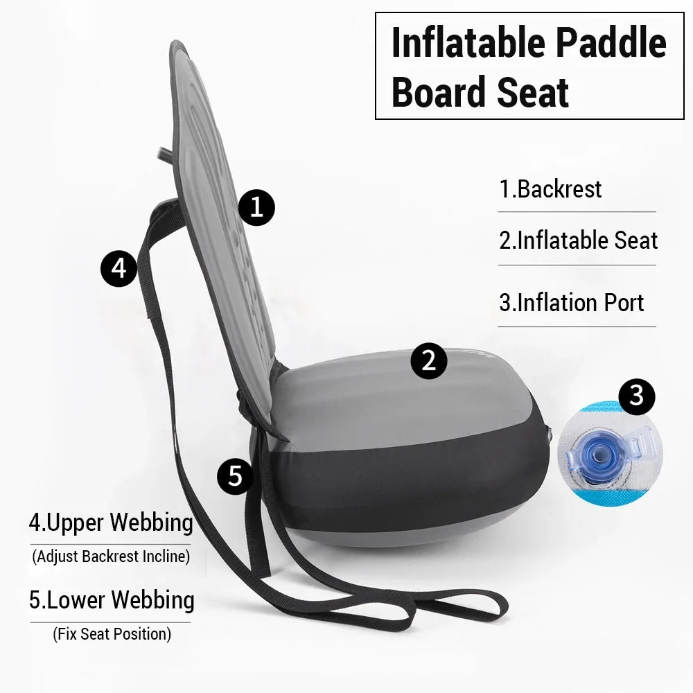 Dadypet Inflatable Paddle Board Seat - Detachable and Adjustable for Kayaking