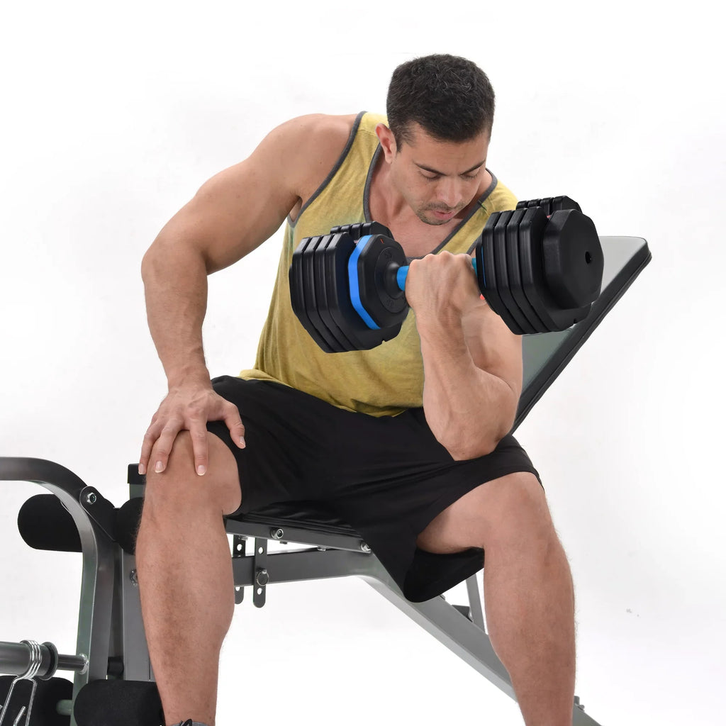 Adrinfly Adjustable Dumbbell - 55lb x2 Dumbbell Set of 2 with Anti-Slip Handle, Fast Adjust Weight by Turning Handle with Tray, Exercise Fitness Dumbbell Suitable for Full Body Workout