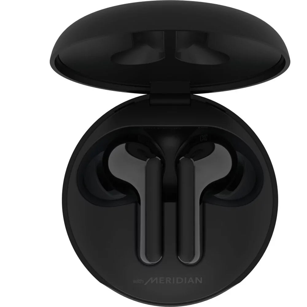 Open Box LG TONE Free FN5W - Wireless Charging True Wireless Bluetooth Earbuds with Meridian Sound, Noise Reduction, Dual Microphone for Work/Home Office, iPhone and Android Matching Black
