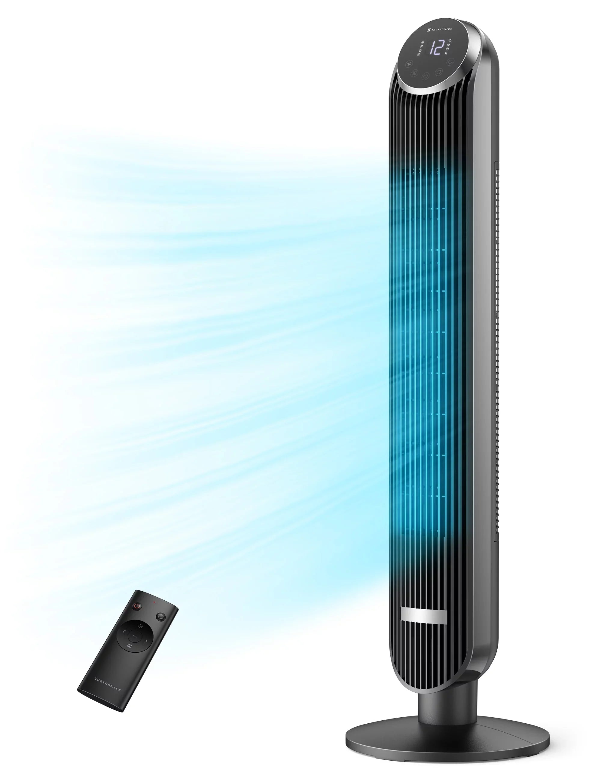 Tower Fan, TaoTronics 42" Bladeless Fan with Remote, 120° Oscillating Fan, 12 Speeds, 4 Modes, Dustproof Mesh Filter, 12H Timer, Standing Fan for Home, Office