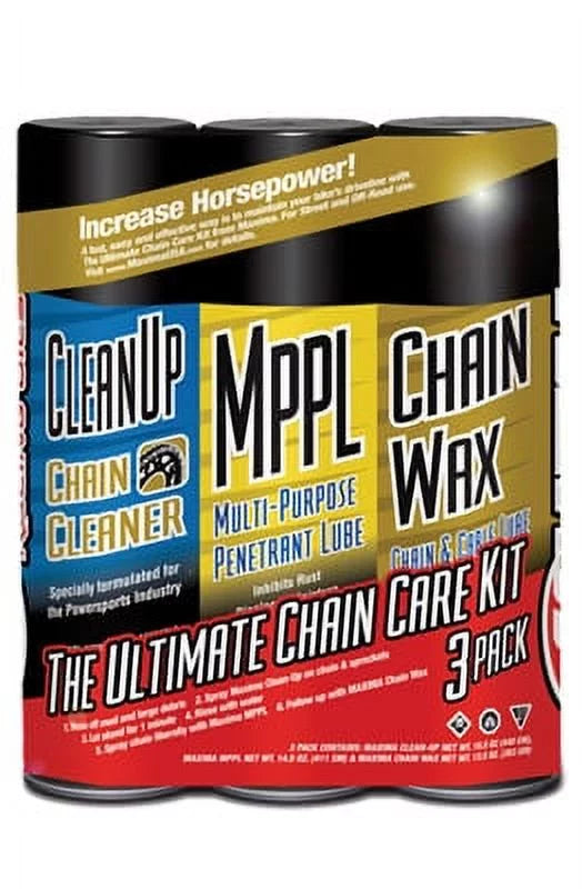 Maxima 70-749203-3PK Chain Wax Ultimate Chain Care Aerosol Combo Kit, (Pack of 3)