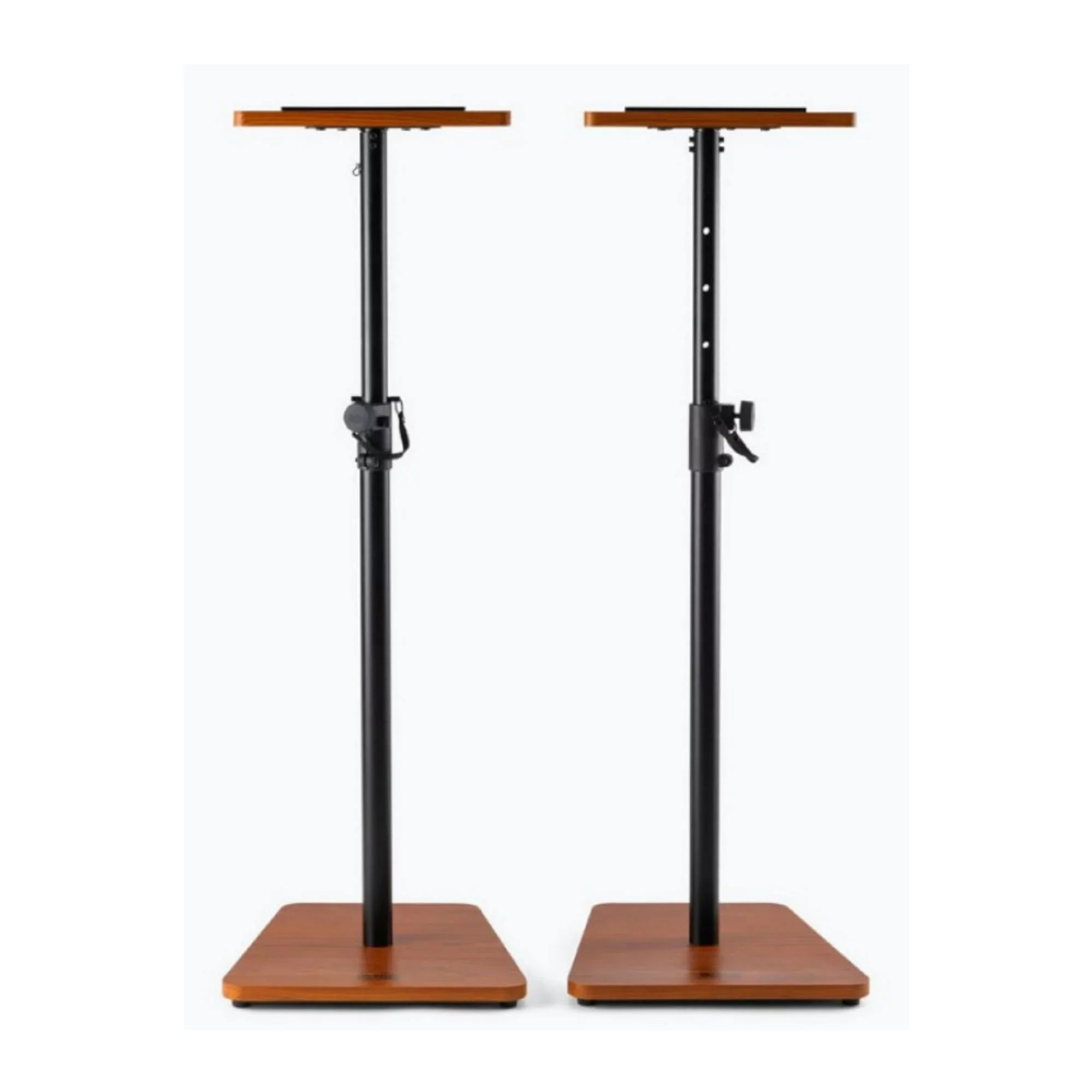 On Stage SMS7500R Wood Studio Height Adjustable Non-Slip Monitor Stands (2-Pack, Rosewood)