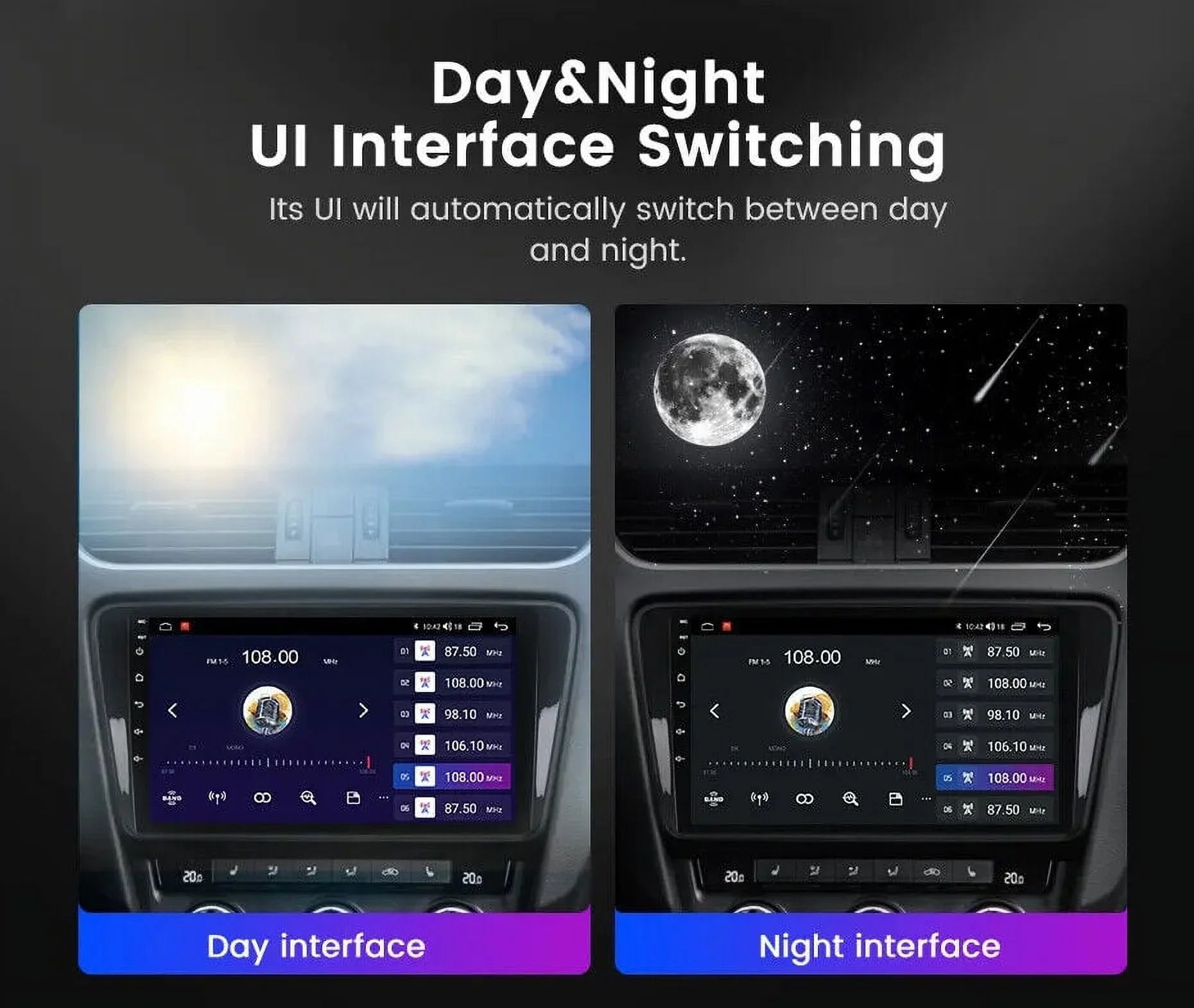 9" Android Car Stereo DSP AM/FM Radio GPS Navigation 4+32G Universal Double Din 1280X720 QLED Screen Wireless Apple Carplay Android Auto in-Dash Head Unit Multimedia Climate Store,YouTube