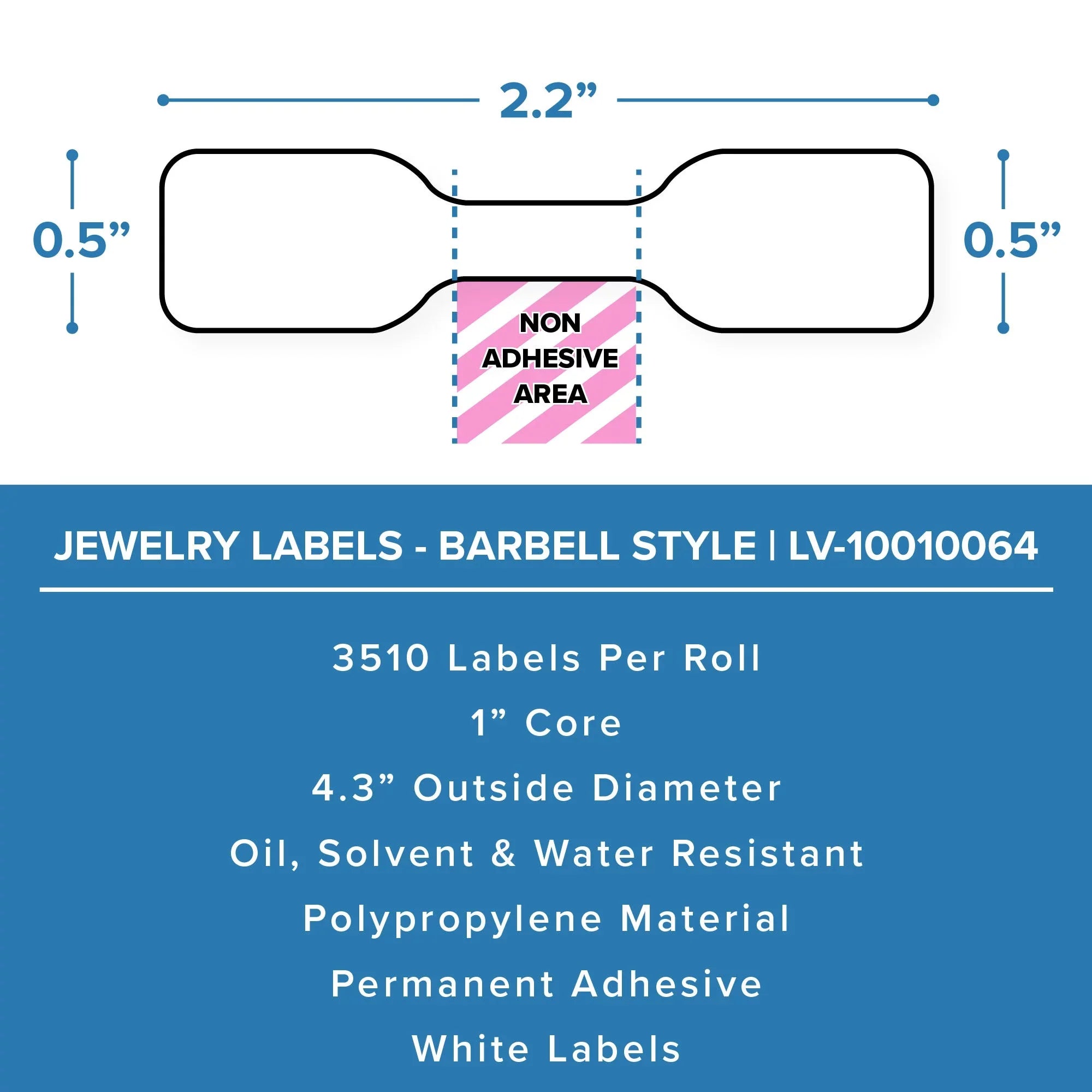 Zebra Jewelry Labels 2.2" x 0.5" (LV-10010064)