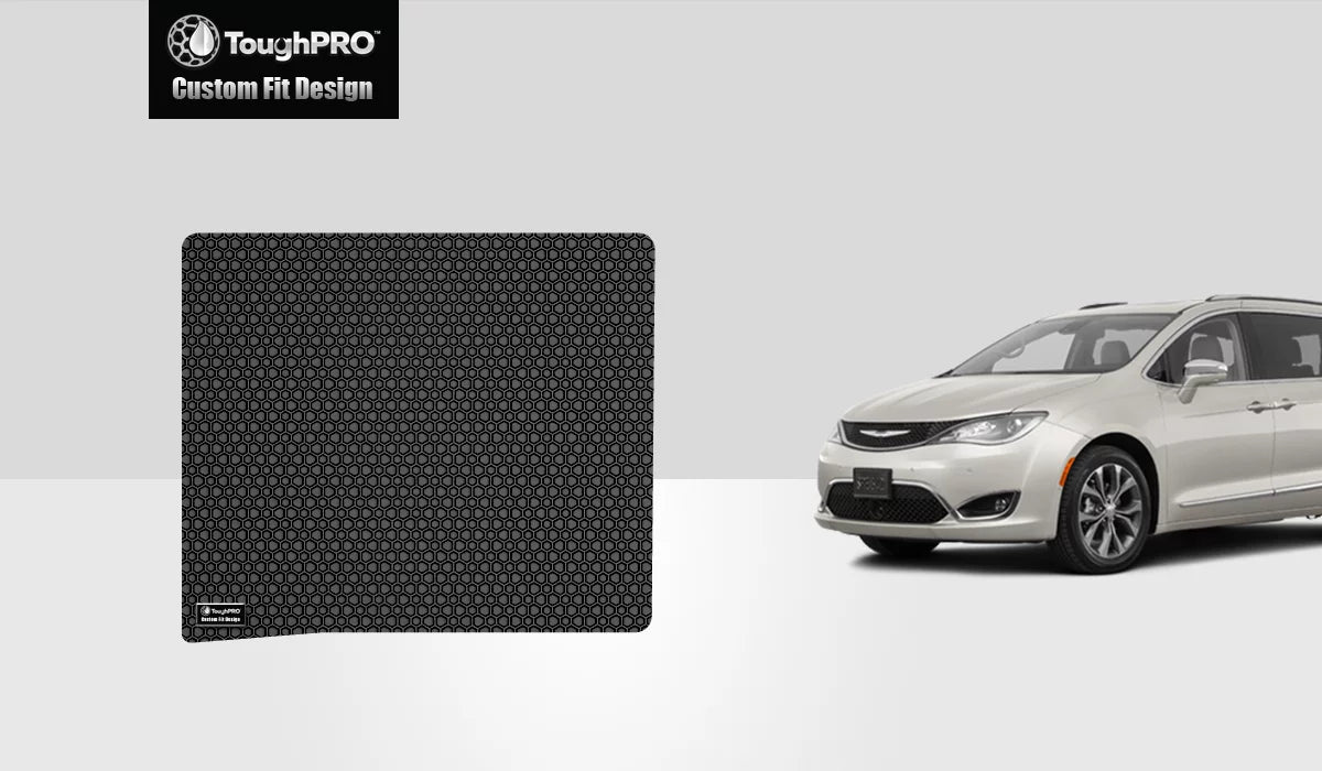 ToughPRO - Cargo Mat Matching with CHRYSLER Pacifica - All Climate Heavy Duty (Made in USA) - Black Rubber - 2019