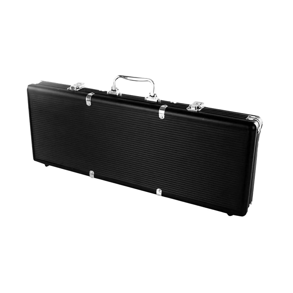 Hellery Chip Suitcase Box Aluminum Alloy Thicken High Capacity Solid Carrying Case Black