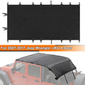 Soft Top Bikini Top Protection for Jeep Wrangler JK 2007-2017 2-Door Extended PU Leather Anti-UV Top Roof Black