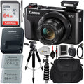 Canon PowerShot G7 X Mark II Digital Camera (Black) with Essential Accessory Bundle - Includes: SanDisk Ultra 64GB SDXC Memory Card, Extended Life Replacement Battery, Tripod, Carrying Case & More