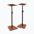 On Stage SMS7500R Wood Studio Height Adjustable Non-Slip Monitor Stands (2-Pack, Rosewood)