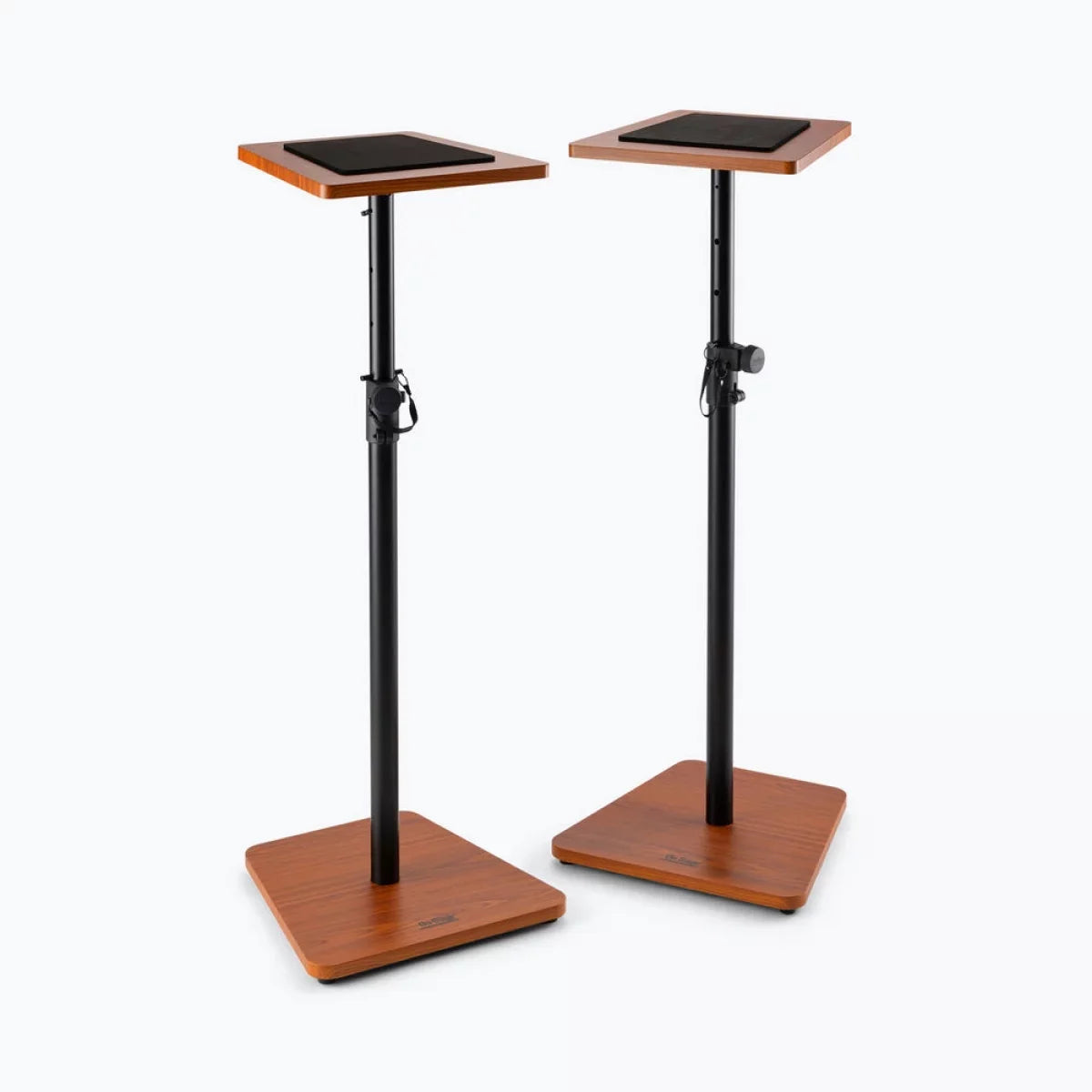 On Stage SMS7500R Wood Studio Height Adjustable Non-Slip Monitor Stands (2-Pack, Rosewood)