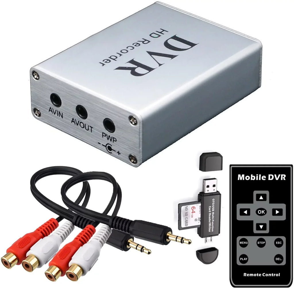 Car Camera Mini DVR with SD Card Reader, SD Card Real-time Digital Video Recorder for FPV Camera Hi8 Camcorder DVD TV Box MPEG-4 CH1