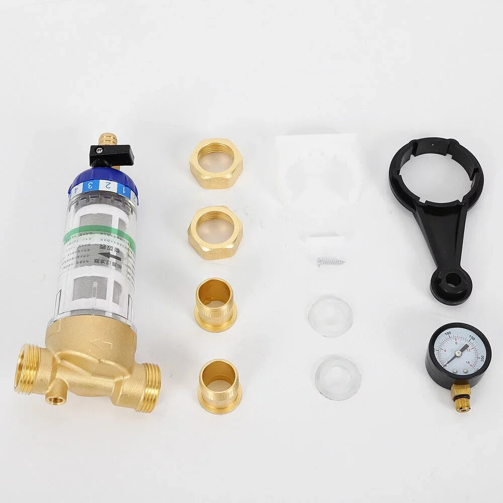 Reusable Sediment Water Filter Spin Down Mesh System 50℃ Water Filter 3/4" Inch