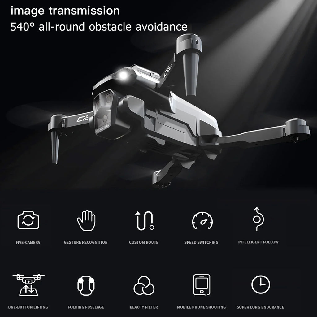 Dcenta Remote Control with Camera 4K 3 Front Camera 2 Bottom Camera Obstacle Avoidance 5GWiFi FPV Storage Bag Package Trajectory Flight Gesture Photography Follow Flight
