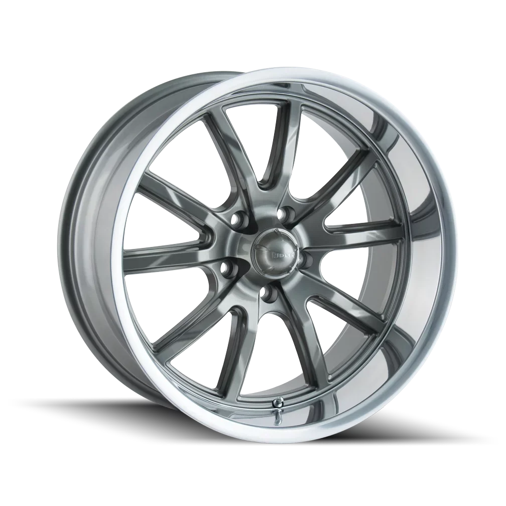 Ridler 650 20X8.5 5X127 0Et 83.82Cb Grey/Polished Lip