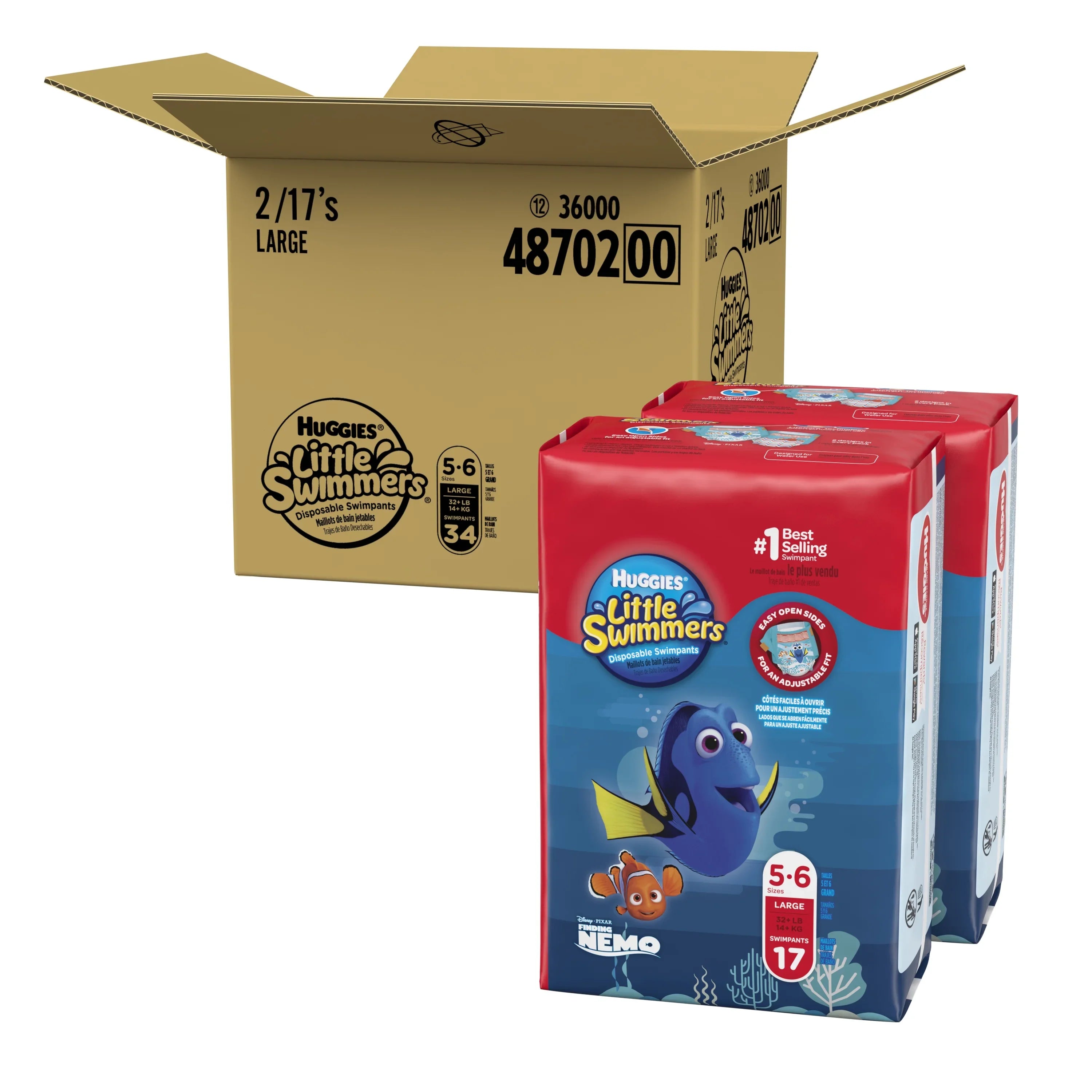 Huggies Little Swimmers Swim Diapers, Size 5-6 Large, 34 Ct