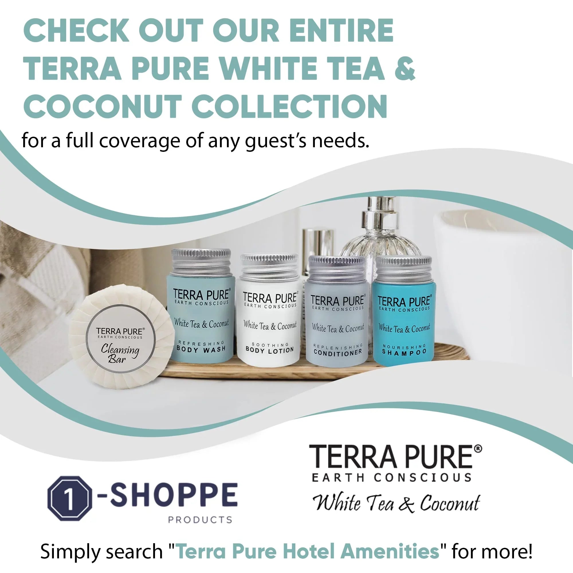 Terra Pure Aloe and Olive Oil Bar Soap, Travel Size Hotel Amenities, 0.6 oz (Pack of 300)