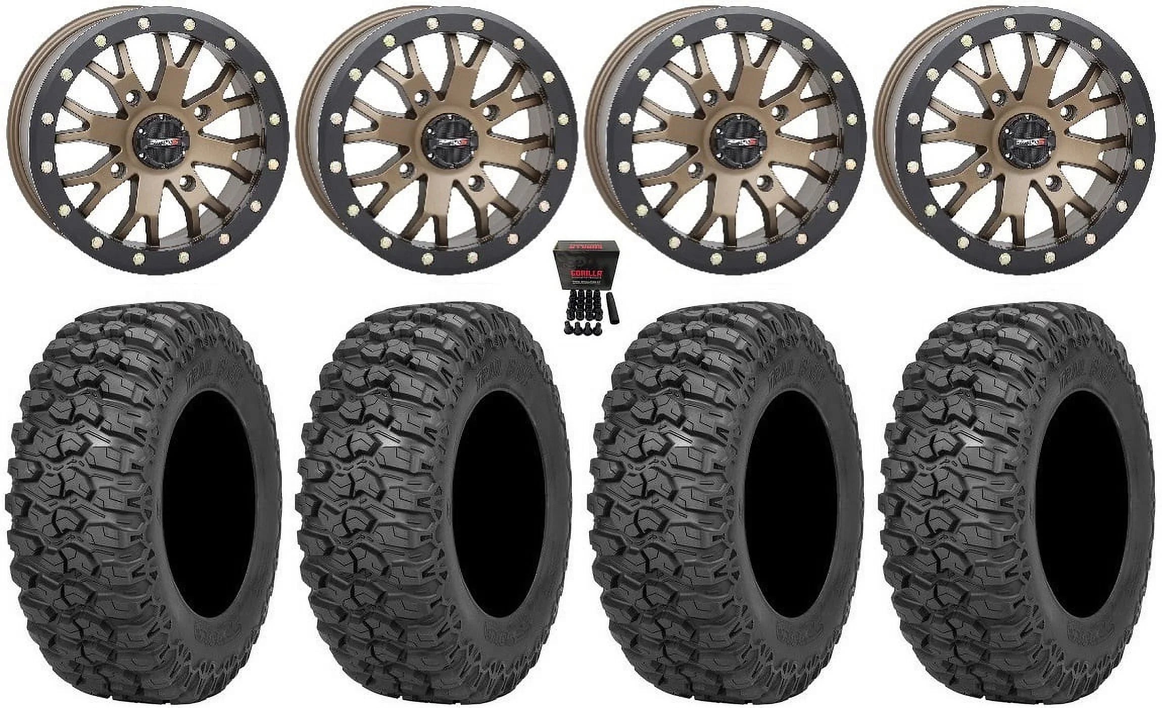 System 3 SB-4 Bronze (6+1) 15" Wheels 32" Trail Saw 2.0 Tires Can-Am Commander Maverick Renegade Outlander Defender