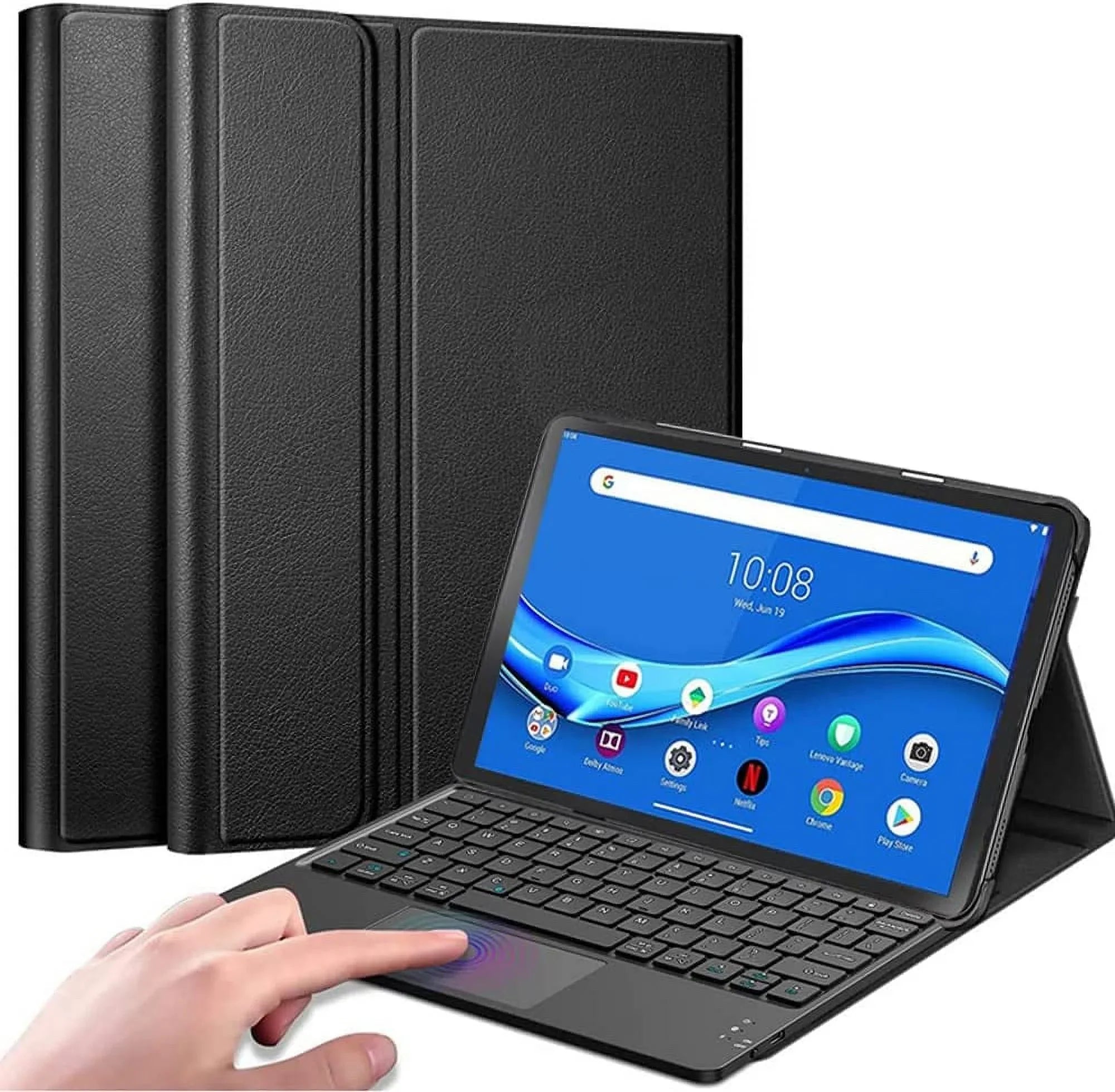 TouchPad Keyboard Case for Lenovo Tab P11 Pro Gen 2 / Lenovo Pad Pro 2022 Case 11.2 inch, Leather Stand Wrap with Magnetically Detachable Keyboard forTab P11 Pro 2nd Generation (TB132FU), Black