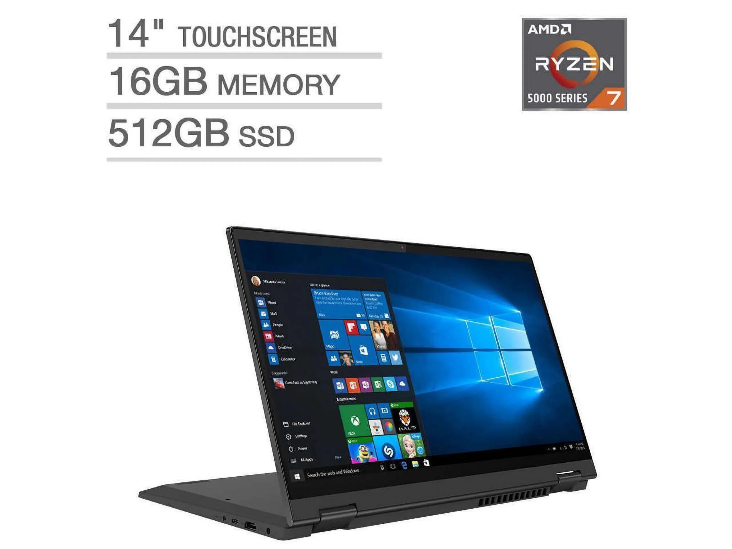 Pre-Owned LENOVO Flex 5 2-in-1 14" FHD TOUCH R7-5700U 16 512GB SSD 82HU002YUS (Refurbished: Good)