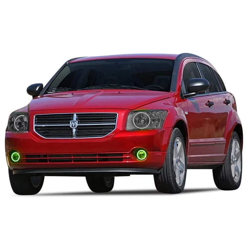 Flashtech LED RGB Multi Color Halo Ring Fog Light Kit for Dodge Caliber 07-12 with V.3 Fusion Color Change Wifi Remote