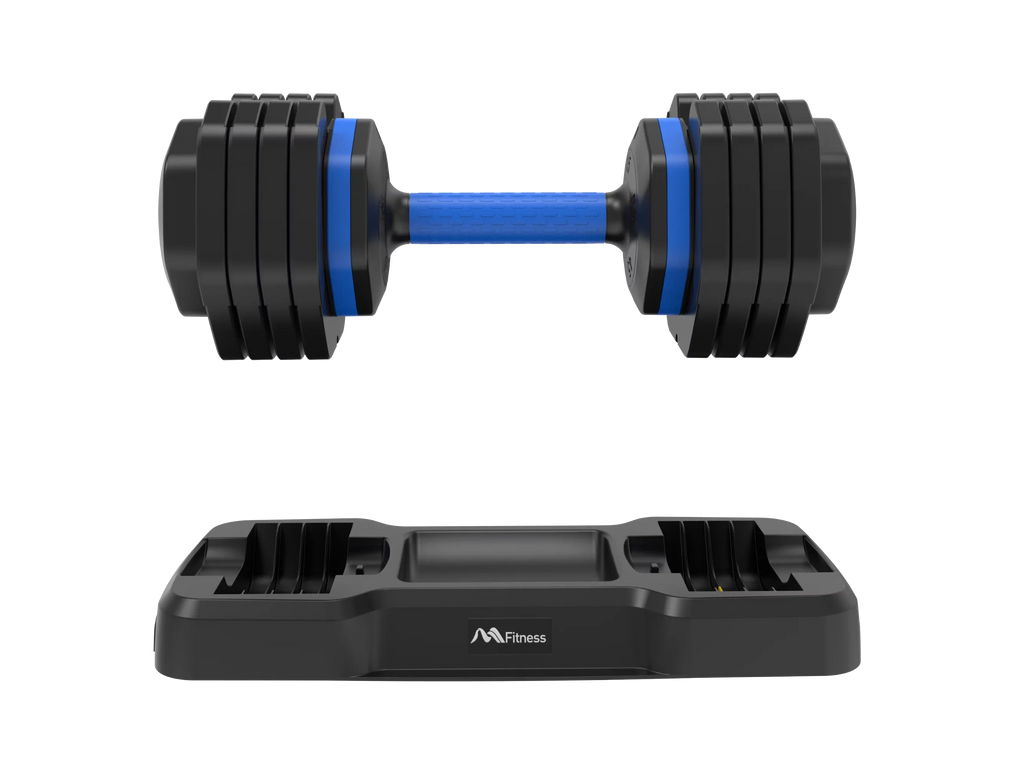 Adrinfly Adjustable Dumbbell - 55lb x2 Dumbbell Set of 2 with Anti-Slip Handle, Fast Adjust Weight by Turning Handle with Tray, Exercise Fitness Dumbbell Suitable for Full Body Workout
