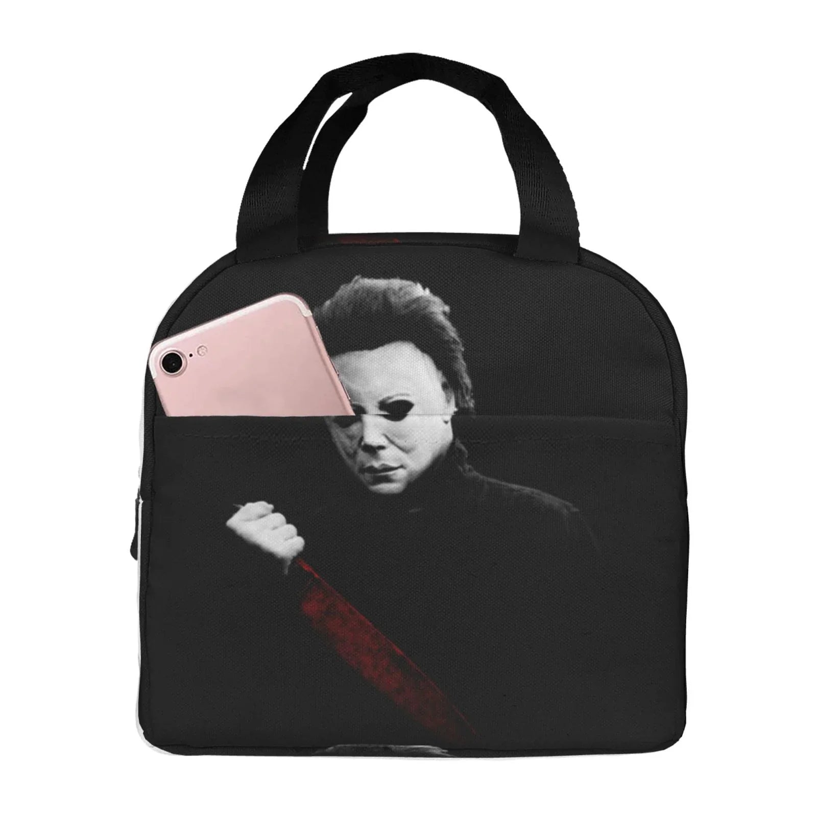 Michael Myers Blood Portable Lunch Bag For Adult And Kids Reusable Lunch Box Insulated Thermal Cooler Bento Bag For School Picnic Office