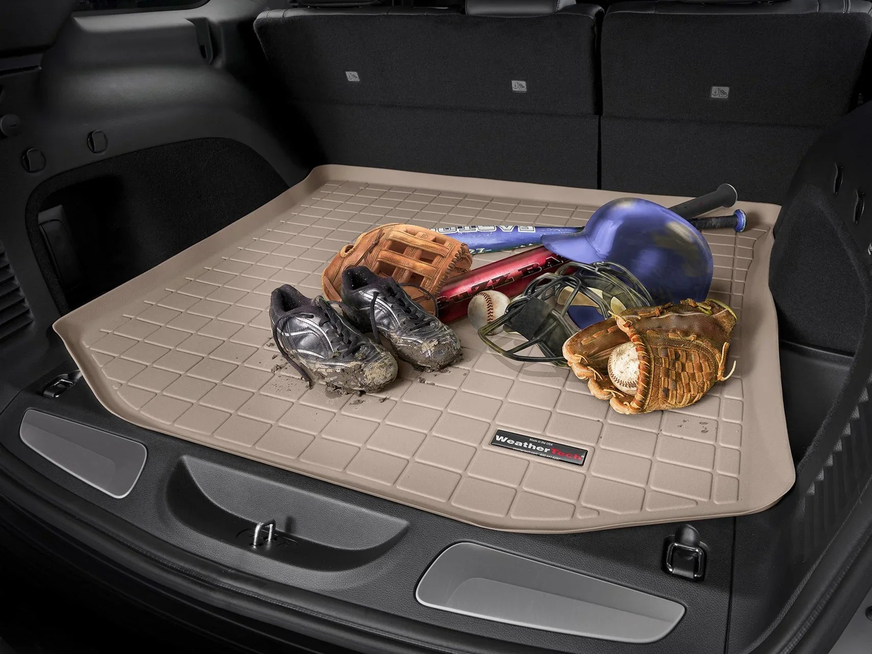 Environment Cargo Trunk Liner with Bumper Protector Matching with 2010-2014 Subaru Outback - Behind 2nd Row Seating With Bumper Protector, Grey