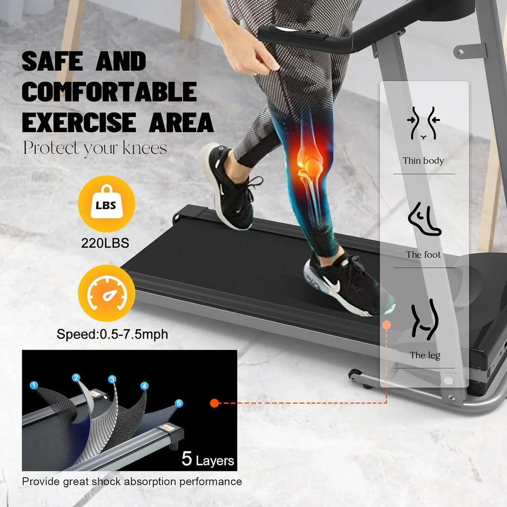 Yone jx je Home Foldable Treadmill, Treadmill for Home/Gym/Small Apartment, with 15 Preset or Adjustable Programs, with LED Monitor and Cup Holder and Safety Lock, 250 LB Capacity