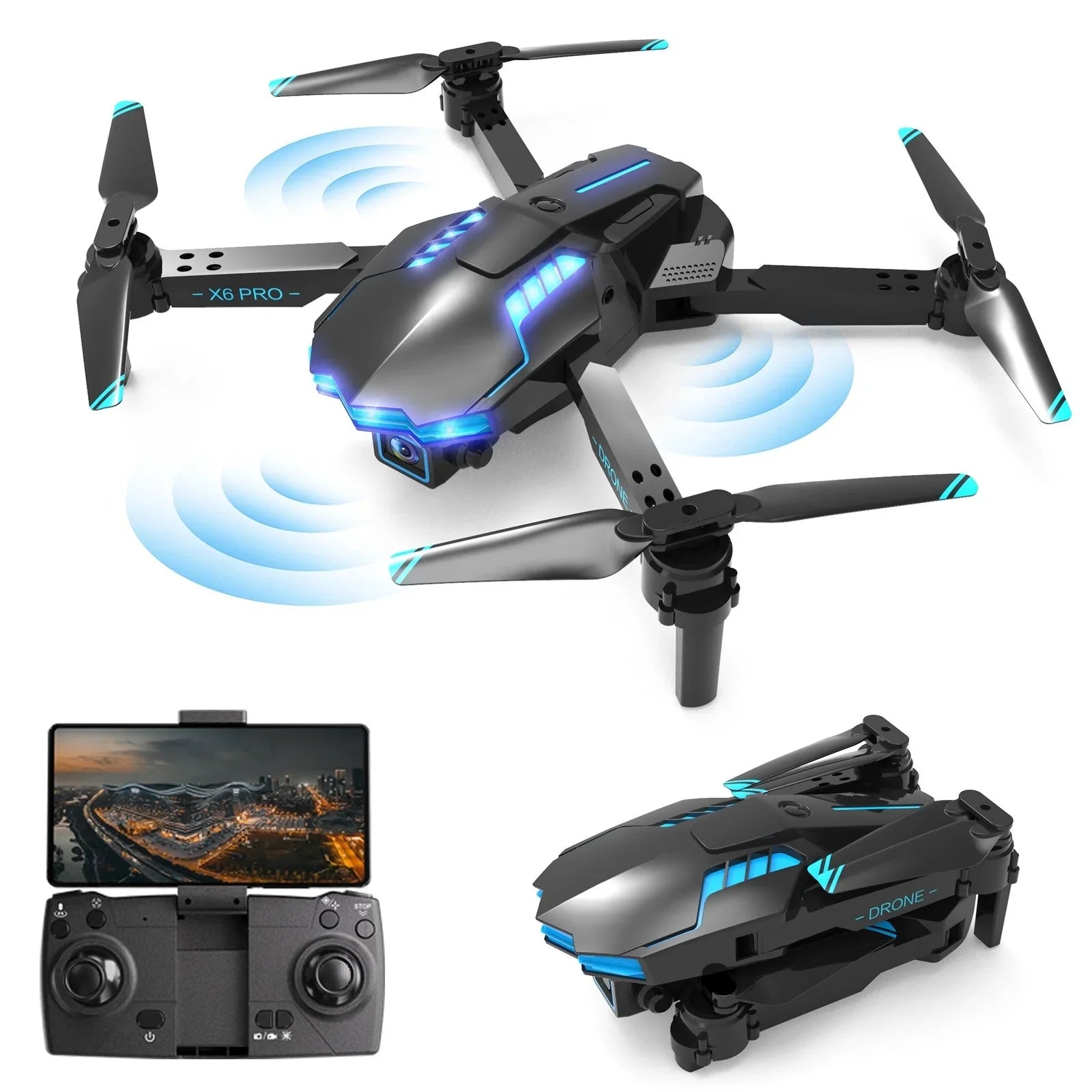 Hover Craft With 4K HD FPV Dual Camera For Kids And Adults Mini Foldable RC Airplane WiFi RC Quadcopter Off Track Headless Mode One Button StartSmart Obstacle Avoidance