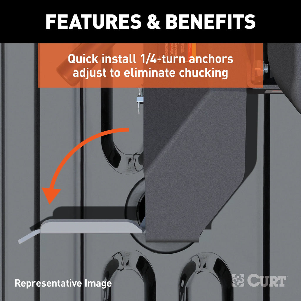 CURT 16067 Q24 5th Wheel Hitch, 24,000 lbs, Select Chevrolet Silverado, GMC Sierra 2500, 3500 HD, 8-Foot Bed Puck System
