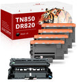 [4x Toner + 1x Fitting Toner&Drum Cartridge Replacement TN-850 DR-820 | Use with MFC-L5900DW HL-L6200DW HL-L6200DWT MFC-L5900DW MFC-L5800DW DCP-L5500DN Printers, black