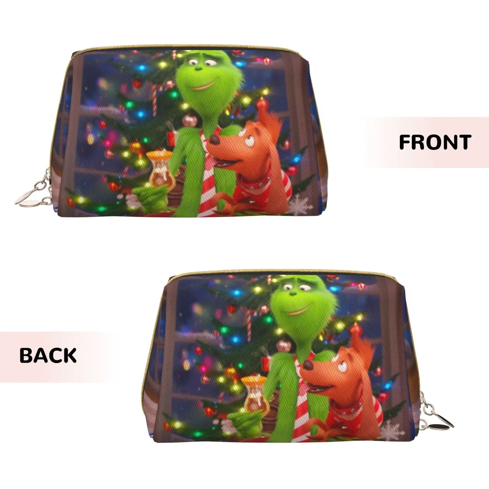 Film Grinch Cosmetic Bag Makeup Organizer Leather Portable Pouch Gift Travel Toiletry Bag Storage Purse