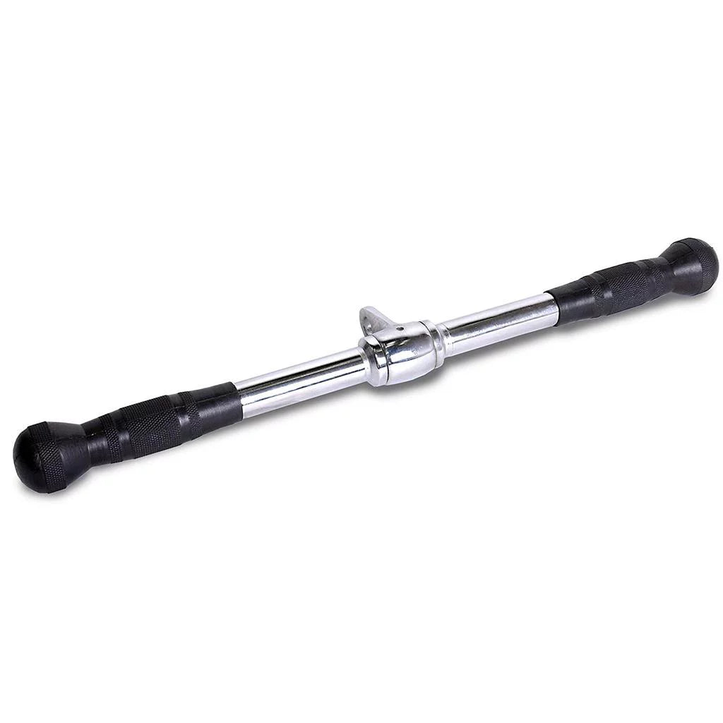 Fitness Maniac USA Deluxe Straight Bar Home Gym Cable Attachment with Rubber Handgrips, 20 Inches