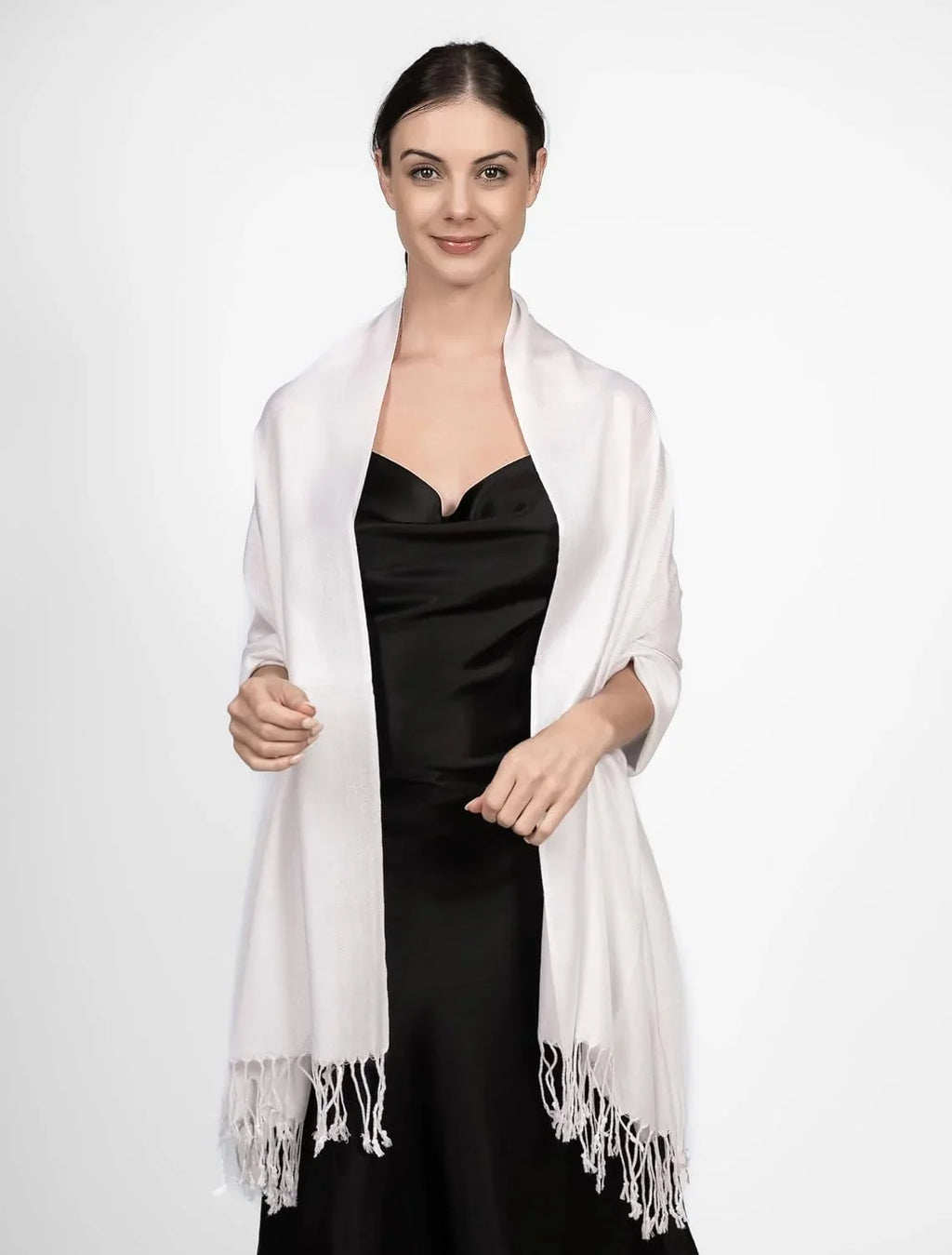 Achillea Large Soft Silky Pashmina Shawl Wrap Scarf in Solid Colors