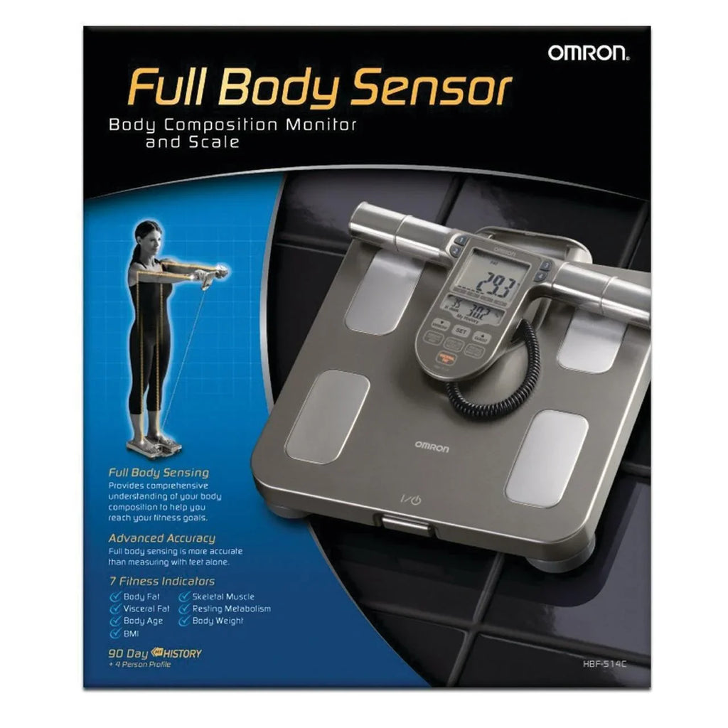 GoFit GF-65 Ball Exercise Ball with Pump (65 cm; White) and Omron HBF-514C Full-Body Composition Monitor Black Bathroom Scale
