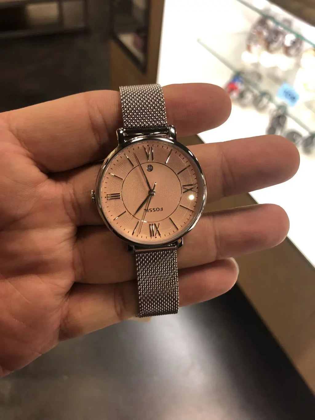 Fossil Jacqueline Quartz Pink Dial Ladies Watch ES5089