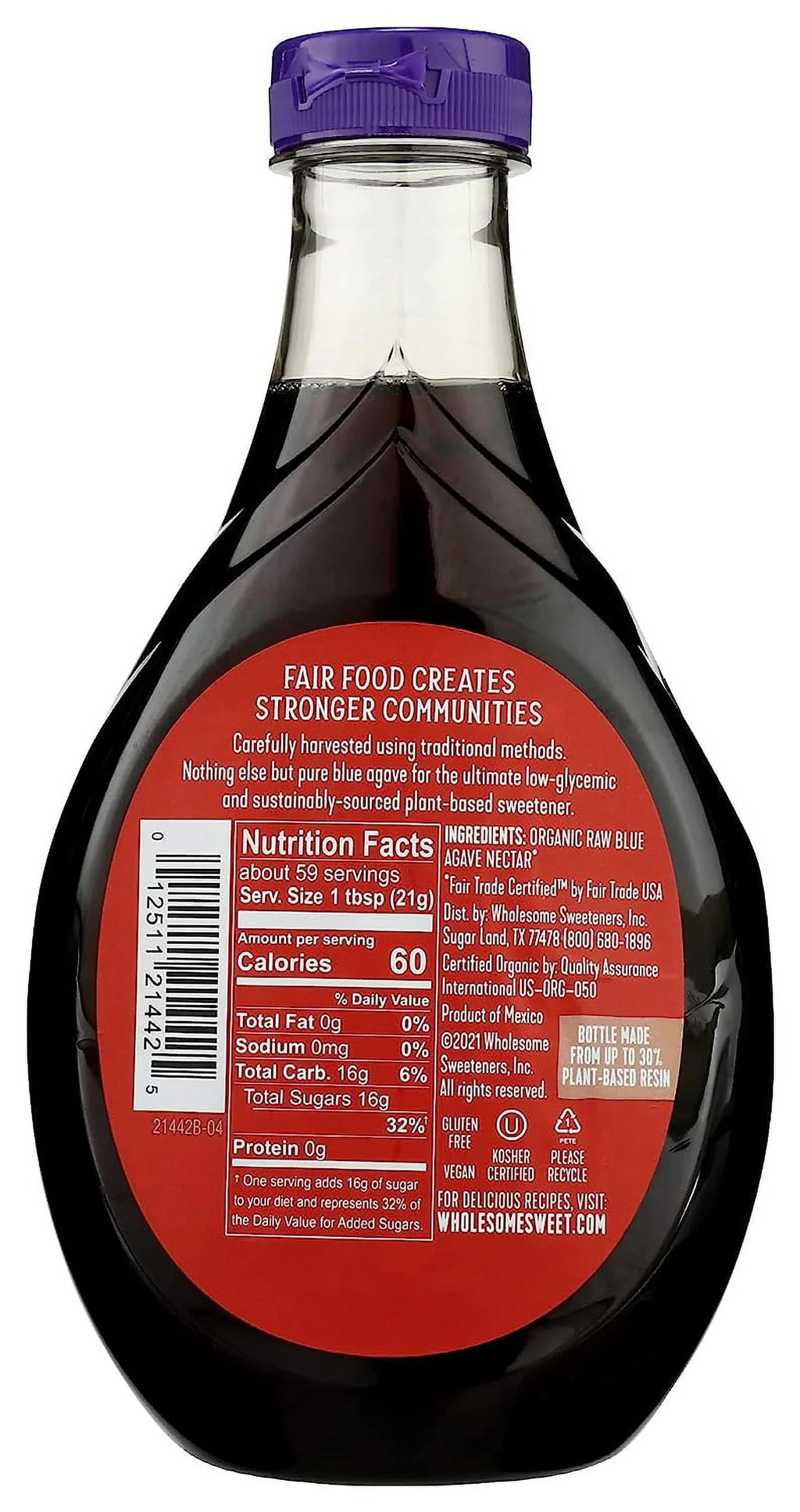 Wholesome Sweeteners Organic Raw Blue Agave 44 fl oz