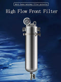 TECHTONGDA Front Water Filter Housing 10 inch Filter 1 inch NPT for Whole House Water Purification 304 Stainless Steel 8000L/h