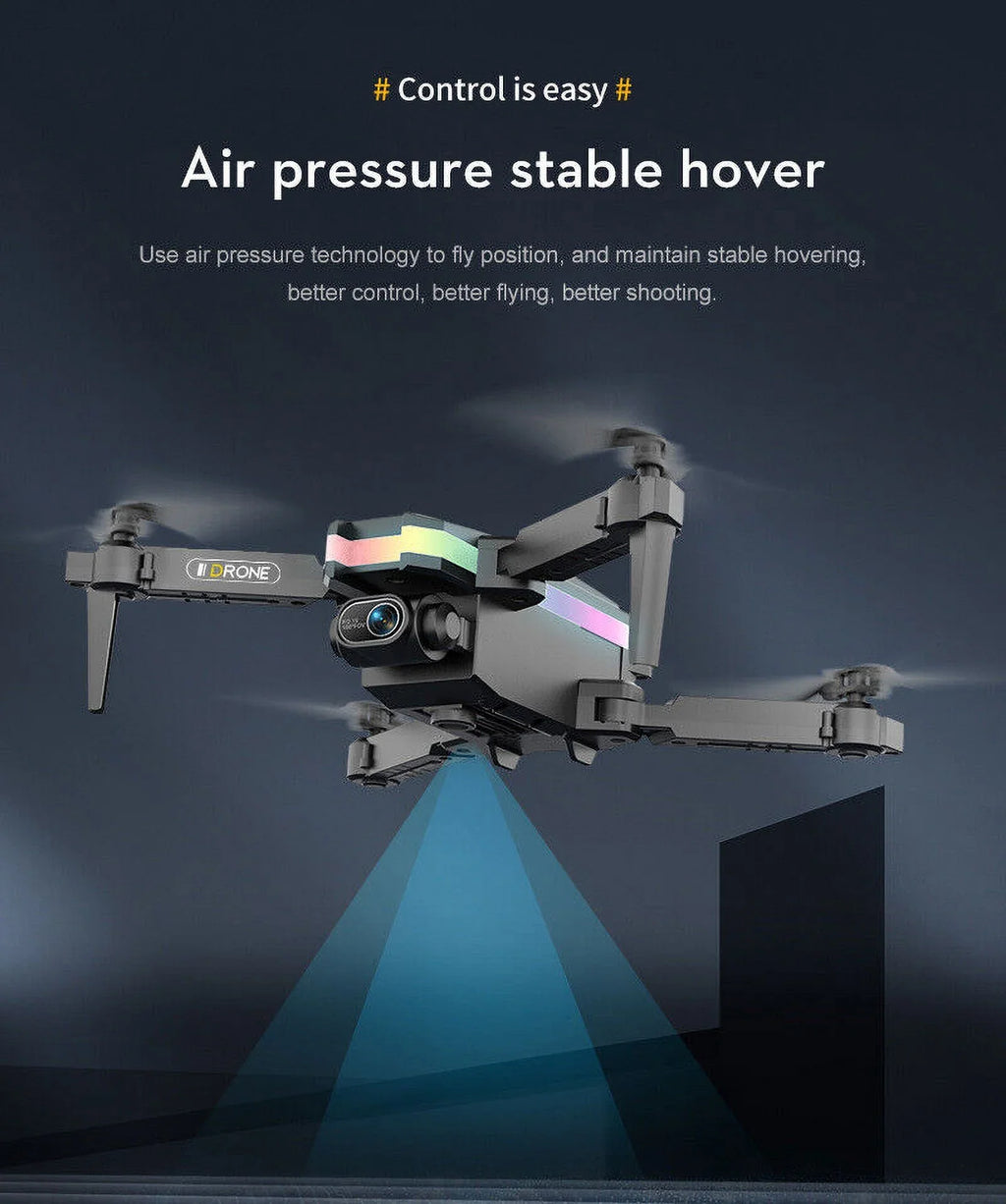 JahyShow SkyCapture Mini Drone - Black Folding Quad with 4K HD Dual Camera - Aerial Photography Pro