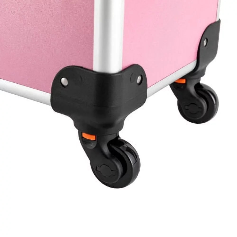 Rolling Extendable Makeup Case Cosmetic Train Box Trolley Large Storage Space