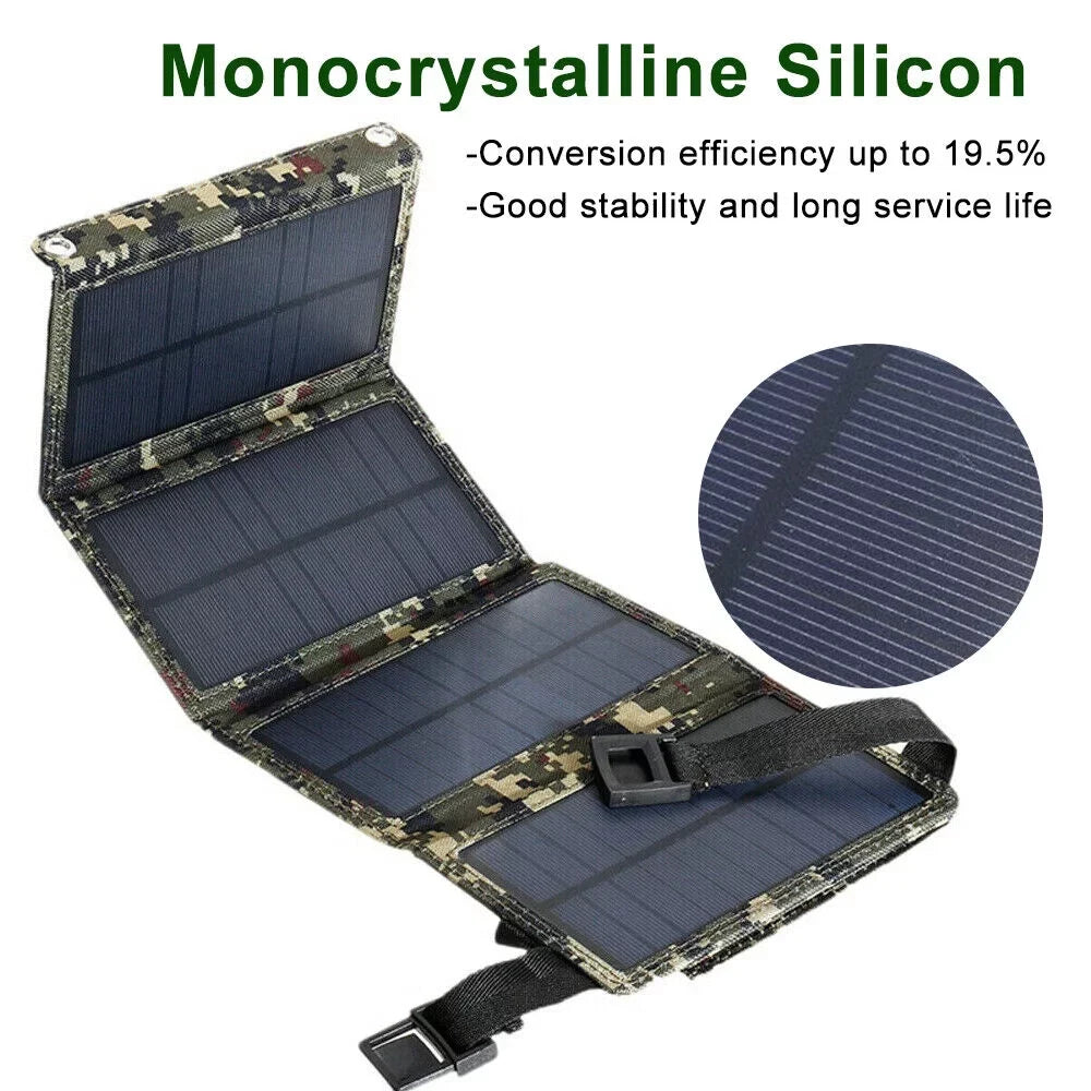 Foldable Outdoor 80W USB Solar Panel Portable Phone Charger Camping Hiking Rechargeable Battery High Standard